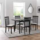 Julian Bowen Rufford Black Extending Dining Table And 4 Coast Black Chairs Set