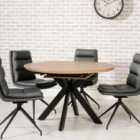 FURNITURE LINK Manhatten Ext Round Table 1200 mm - 1600mm - Oak