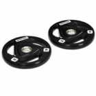 Sportnow Olympic Weight Plates For 2'' Barbell Bar With Tri Grips, 2 X 10Kg