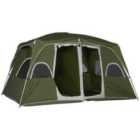 Outsunny 4-8 Person 2 Room Tent w/ Large Mesh Windows - Green