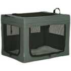 PawHut 69cm Foldable Pet Carrier for Small Dogs - Grey