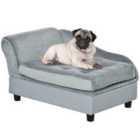 PawHut Pet Sofa w/ Storage Cushion - Light Blue