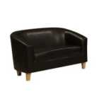 Clare Faux Leather 2 Seater Sofa Brown