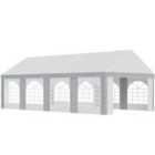 Outsunny 8 X 4M Party Tent Marquee Gazebo With Sides Windows And Double Doors