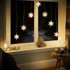3D Star V Shape Curtain Lights - Warm White