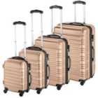 Tectake Lightweight Hard Shell Suitcase Set 4-piece - Cream