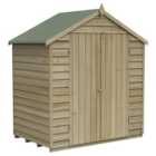 Forest Garden 6 x 4ft 4Life Apex Overlap Pressure Treated Double Door Windowless Shed