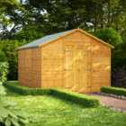 Powersheds Double Door Apex Shiplap Dip Treated Windowless Shed - 12 x 10ft