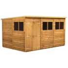 Powersheds Double Door Pent Overlap Dip Treated Shed - 12 x 8ft