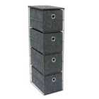 JVL Shadow 4 Drawer Narrow Fabric Storage Tower