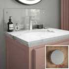 Clear Glass Bathroom Splashback (brushed Caps) 600mm X 250mm X 4mm