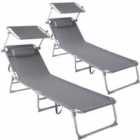 Tectake 2 Chloe Sun Loungers Grey