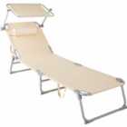 Tectake Sun Lounger Chloe Cream