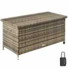 Tectake Garden Storage Box Kiruna - Outdoor Furniture Cushion Storage 120X55X61.5cm, 270L Brown