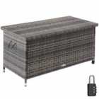 Tectake Garden Storage Box Kiruna - Outdoor Furniture Cushion Storage 120X55X61.5cm, 270L Grey