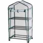 Tectake Mobile Greenhouse With 3 Shelves 69X49X125cm White