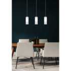 Eglo Troy 3 Satin Nickel And White Glass And 3 Light Ceiling Pendant