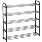 5 Tier Shoe Storage Rack - Black