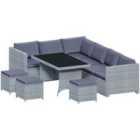 Garden Vida Garden Furinture Belgrave 9 Seater Rattan Set - Grey