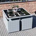 Garden Vida Cuba 8 Seater Rattan Set - Grey