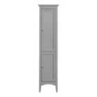 Teamson Home Glancy Wooden Tall Linen Bathroom Cabinet With Storage - Grey