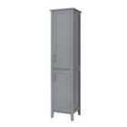 Teamson Home Mercer Wooden Tall Linen Bathroom Storage Cabinet - Grey