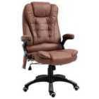 Vinsetto Office Chair With Heating Massage Points Relaxing Reclining Brown