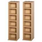HOMCOM Set Of 2 Cd Media Display Shelf Unit Tower Rack Adjustable, Wood Color