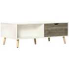 HOMCOM Modern Coffee Tables For Living Room With Storage Shelves, White