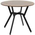 HOMCOM Small Kitchen Table With Black Steel Legs Dining Desk For Living Room