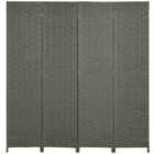 HOMCOM 4 Panel Folding Room Dividers For Wall Privacy Screen Panels - Grey