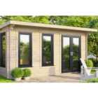 Power Sheds 16 x 12ft Pent Notched Logs Log Cabin