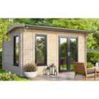 Power Sheds 14 x 8ft Apex Notched Logs Log Cabin