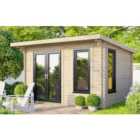Power Sheds 12 x 8ft Pent Notched Logs Log Cabin