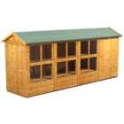 Power Sheds 16 x 4ft Apex Shiplap Dip Treated Potting Shed - Including Side Store