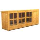 Power Sheds 16 x 4ft Pent Shiplap Dip Treated Potting Shed - Including Side Store