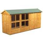 Power Sheds 14 x 4ft Apex Shiplap Dip Treated Potting Shed - Including Side Store