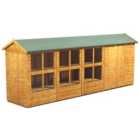 Power Sheds 18 x 4ft Apex Shiplap Dip Treated Potting Shed - Including Side Store