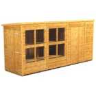 Power Sheds 14 x 4ft Pent Shiplap Dip Treated Potting Shed - Including Side Store