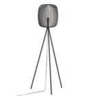 Eglo Romazzina Contemporary Caged Tripod Floor Lamp - Black