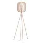 Eglo Romazzina Contemporary Caged Tripod Floor Lamp - Cream