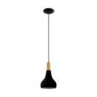 Eglo Sabinar Ip20 Steel 180Mm Modern Pendant Light - Black