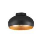 Eglo Mogano 2 Domed Gold Semi-flush Ceiling Light