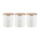 Typhoon Living Set 3 Tea/Coffee/Sugar Storage - Cream