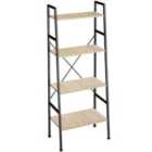 Tectake Liverpool Ladder Shelf Bookcase w/ 4 Shelves - Brown