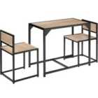 Tectake Milton Dining Table And 2 Chairs - Brown