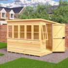 Shire Pent Shiplap Dip Treated Potting Shed with Opening Windows - 8 x 8ft