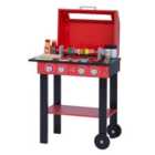 Teamson Kids Little Helper Wooden Backyard Bbq Grill Playset Red/Black
