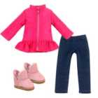Sophia's - 14.5" Doll - Hot Pink Puffy Coat Blue Jeggings & Pink Suede Boots