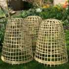 Gardenskill Bamboo Bell Cloche And Garden Plant Protection Cover Medium - Pack Of 3